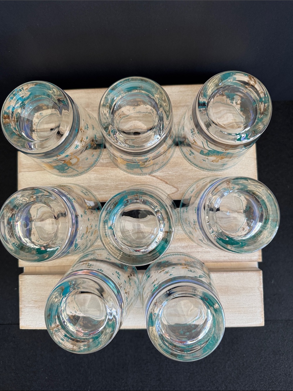 VTG MCM Cera Persian Polo Riders Barware Set of 8 - Picture 4 of 6
